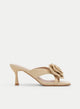 BEIGE THIN-HEEL SANDAL WITH FLOWER