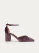 ZAPATOS DE SALÓN DE TERCIOPELO MALVA CON CORREA