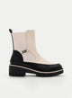 TWO-TONE ICE AND BLACK BOOTS WITH TRACK SOLE