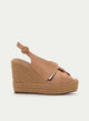SANDALIA CUÑA ESPARTO CAMEL CON NUDO