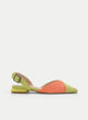 ZAPATO DESTALONADO MULTICOLOR LIMA Y CORAL
