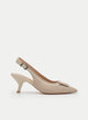 BEIGE slingback SHOES WITH MEDIUM HEEL