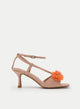SANDALIAS CORAL TACÓN MEDIO FLOR