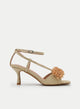 SANDALIAS NATURAL TACÓN MEDIO FLOR