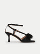 SANDALIAS NEGRAS TACÓN MEDIO FLOR