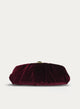 Burgundy Velvet Ruched Party Clutch