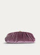 Mauve Velvet Ruched Chain Clutch