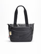 Quilted black shopper bag