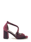 Sandalia terciopelo en color rosa oscuro para mujer