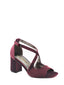 Sandalia terciopelo en color rosa oscuro para mujer
