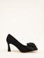 Scarpe da Sera Nere con Fiore.