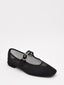 Black mesh ballerinas with buckle closure