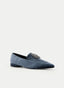 ZAPATO DE TERCIOPELO GRIS CON HEBILLA