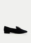 Ballerine in velluto nere con fibbia.