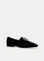 Ballerine in velluto nere con fibbia.