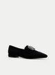 ZAPATO DE TERCIOPELO NEGRO CON HEBILLA
