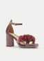 SANDALIAS DE PLATAFORMA ROSA CON FLORES Y TACÓN ANCHO