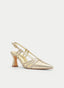 ZAPATO DORADO DE TACÓN CON TIRAS ELEGANTES