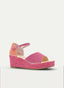 ALPARGATAS DE CUÑA FUCSIA Y CORAL CON HEBILLA