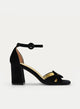 SANDALIA DE TERCIOPELO NEGRO ELEGANTE
