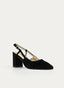 ZAPATO DE TERCIOPELO DESTALONADO NEGRO