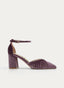 ZAPATOS DE SALÓN DE TERCIOPELO MALVA CON CORREA