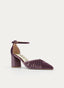 ZAPATOS DE SALÓN DE TERCIOPELO MALVA CON CORREA