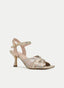 SANDALIA DORADA MULTICOLOR TACÓN FINO