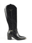 Jacket boot with studs on black upper