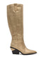 Bota cowboy oro con estampado de serpiente