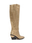 Bota cowboy oro con estampado de serpiente