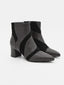 Botines Elegantes Mujer en Gris y Negro con Tacón Cómodo