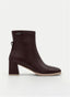 BURGUNDY BLOCK HEEL BOOT WITH SQUARE TOE AZAREY