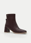 BURGUNDY BLOCK HEEL BOOT WITH SQUARE TOE AZAREY