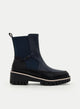 BLACK AND BLUE BOOTS WITH TRACK SOLE