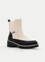 TWO-TONE ICE AND BLACK BOOTS WITH TRACK SOLE