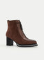 Elegant Brown Ankle Boots with Metallic Detail and AZR closure