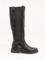 Botas Altas Efecto Cuero Negro con Hebilla Decorativa
