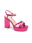 Sandalia de tiras fucsia metalizada