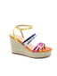 Women's wedge with multicolored straps