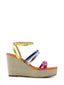 Women's wedge with multicolored straps