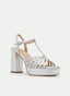 Sandalias plateadas elegantes con plataforma