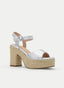 SANDALIAS DE TACÓN PLATA CON PLATAFORMA DE YUTE