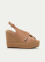 SANDALIA CUÑA ESPARTO CAMEL CON NUDO