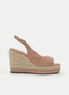 Sandalias de cuña yute color taupe