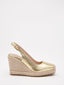 Gold wedges with jute platform