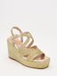 Natural jute wedges with crossed straps