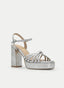 SANDALIA PLATA CON TIRAS CRUZADAS  PLATAFORMA