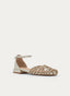 SANDALIA BEIGE CON TIRAS DE PEDRERÍA Y PULSERA