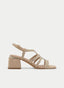 SANDALIA BEIGE STRASS TACÓN ANCHO ELEGANTE